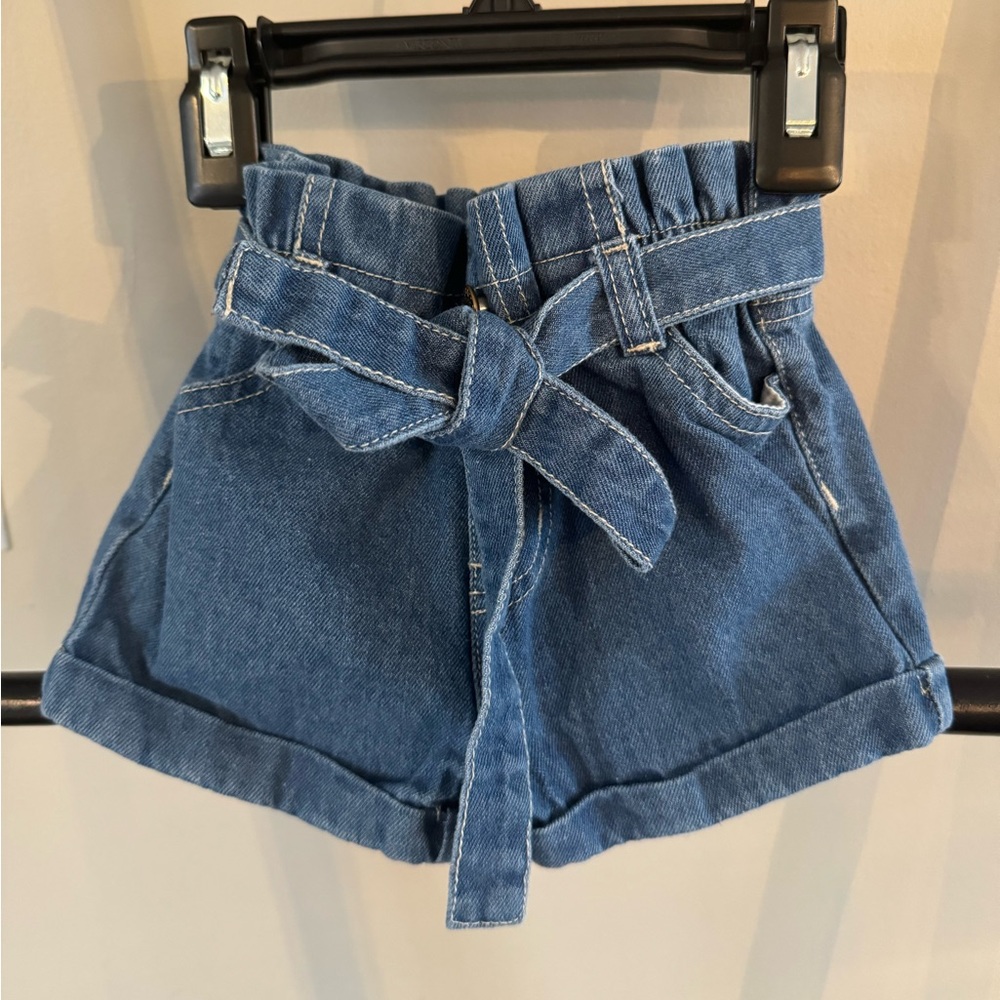 Baby girl paperbag Jean shorts